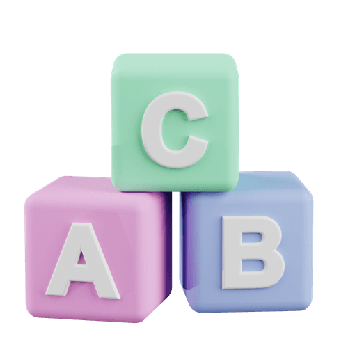 Decorative alphabet blocks